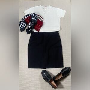 J.Crew No. 2 Pencil Skirt Black Women’s 10 | Cotton Blend | Classic Workwear